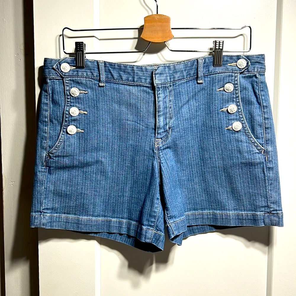Tommy Hilfiger denim midrise nautical-inspired shorts